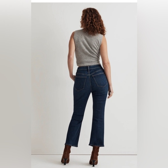 Madewell Jeans Women's 23 Curvy Cali Demi Boot Cut Blue Whiskers Stretch Denim - Picture 2 of 10